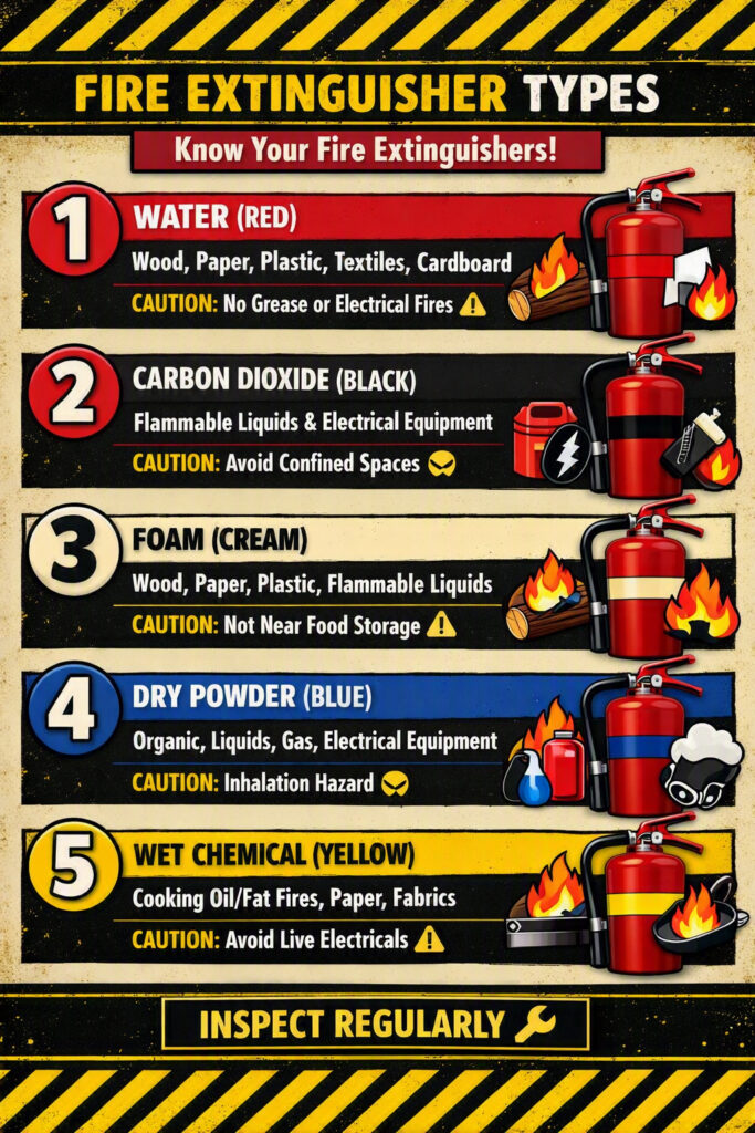 Fire Extinguishet Types CSCS Test infographic
