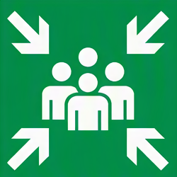 emergency assembly point sign